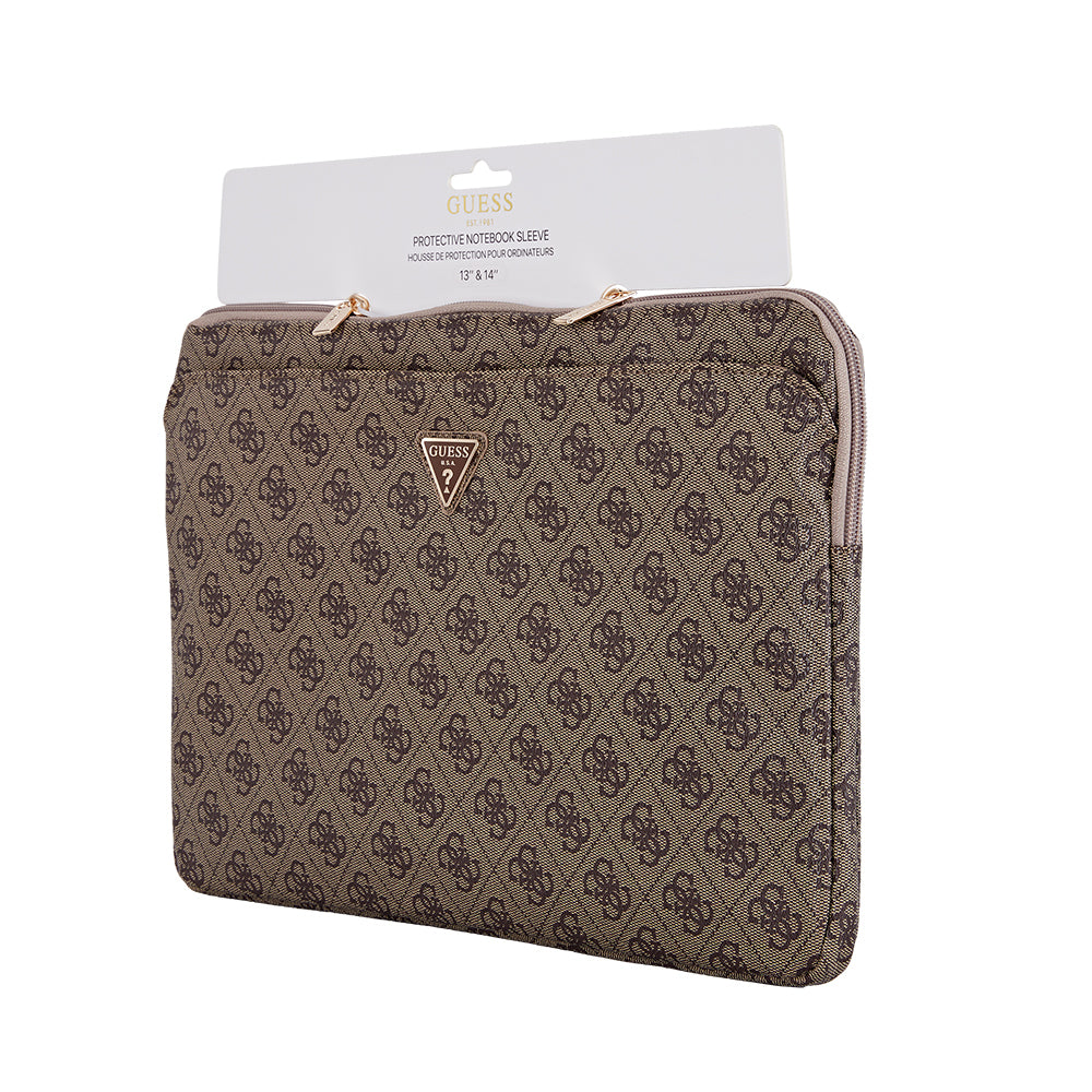 Guess Orijinal Lisanslı 4G Desenli Üçgen Logolu 14 inç Laptop Çantası