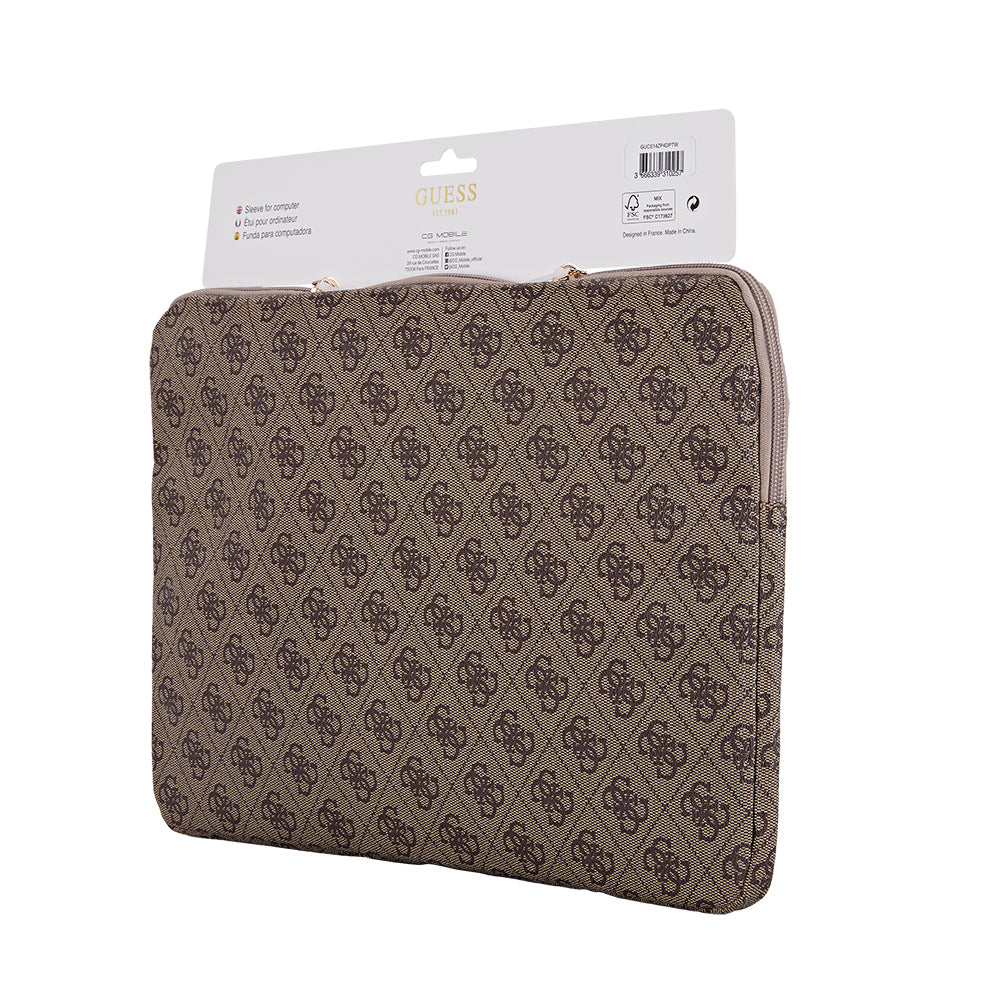 Guess Orijinal Lisanslı 4G Desenli Üçgen Logolu 14 inç Laptop Çantası