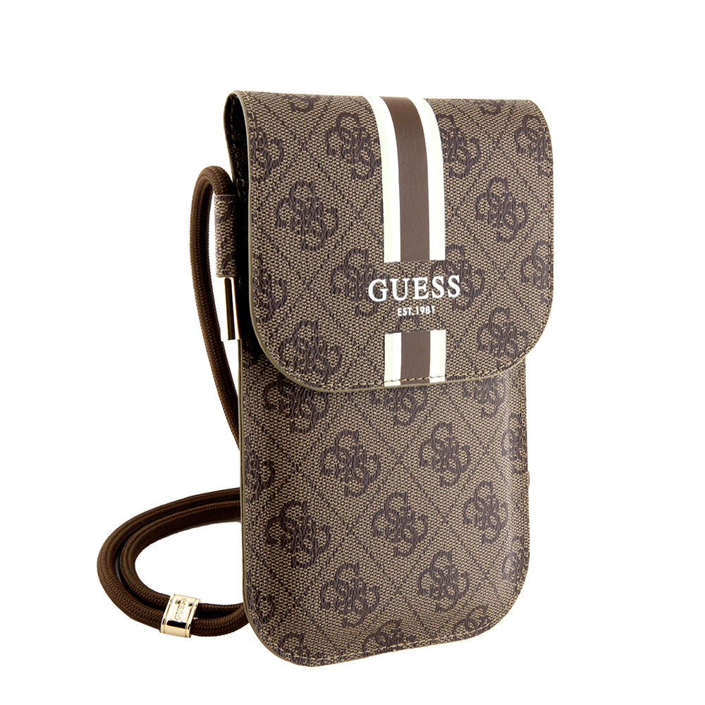 Guess Orijinal Lisanslı 4G Desenli Askılı Mıknatıs Kılıflı Çanta
