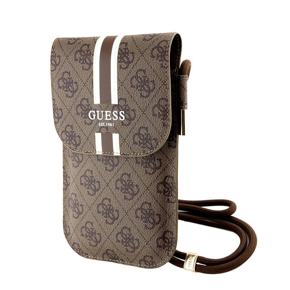 Guess Orijinal Lisanslı 4G Desenli Askılı Mıknatıs Kılıflı Çanta