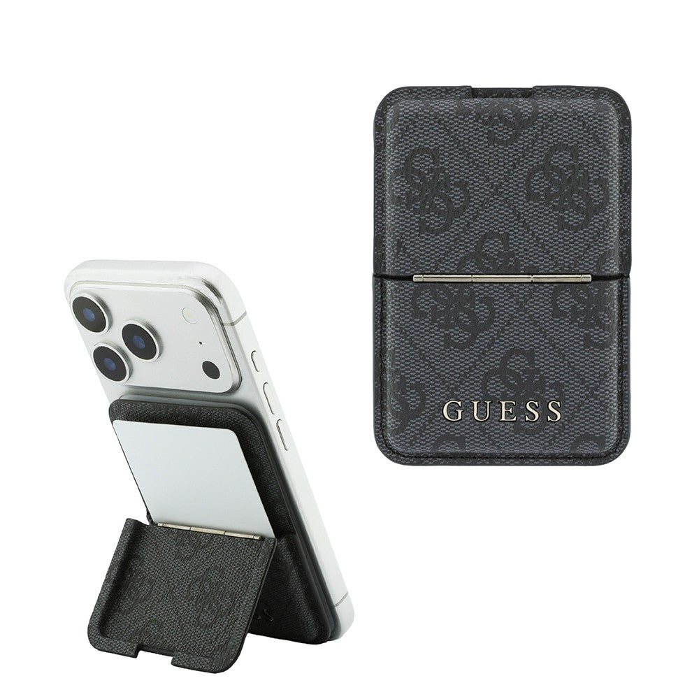 Guess Orijinal Lisanslı 4G Desenli Yazı Logolu Pop-up Magnetik Standlı PU Kartlık