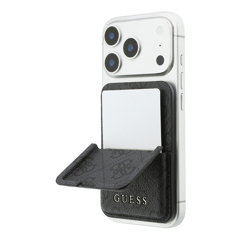 Guess Orijinal Lisanslı 4G Desenli Yazı Logolu Pop-up Magnetik Standlı PU Kartlık