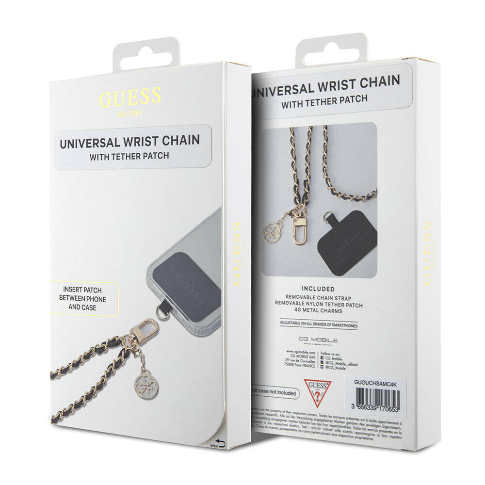 Guess Orijinal Lisanslı 4G Logolu Bağlama İpli Saffiano Telefon Askı Zinciri