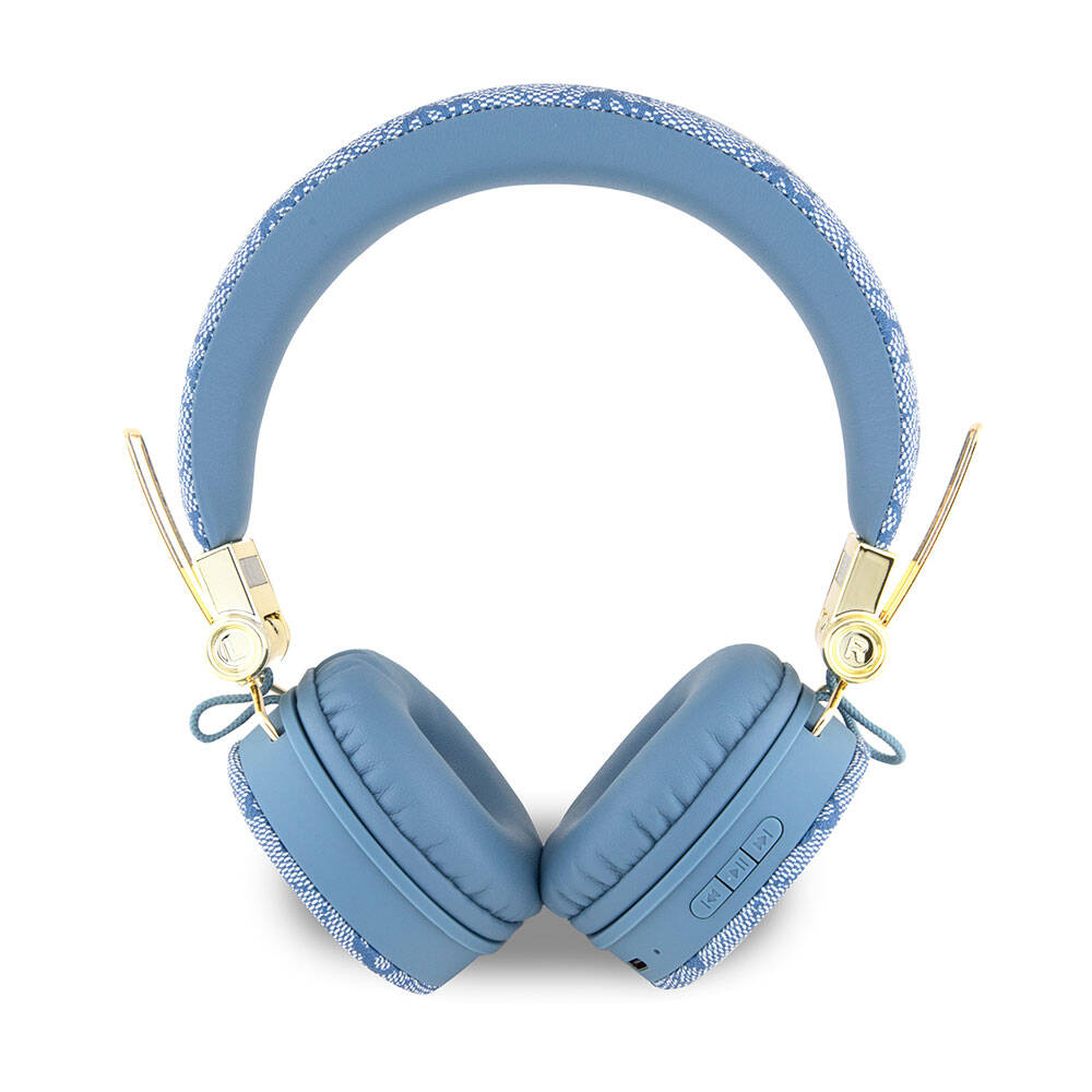 Guess Orijinal Lisanslı 4G Metal Logo PU Deri Ayarlanabilir Kulak Üstü Bluetooth Kulaklık