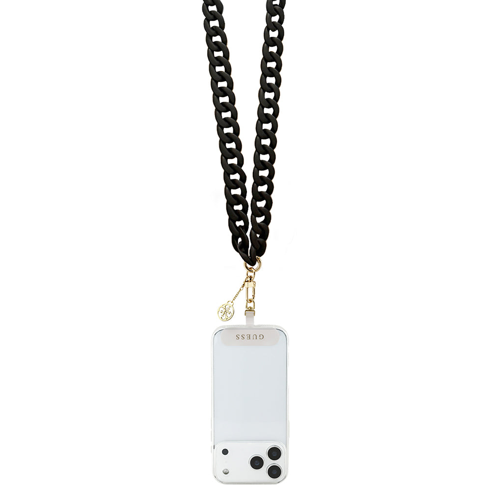 Guess Orijinal Lisanslı 4G Metal Logolu Büyük Zincirli Çapraz Vücut Telefon Askı Kayışı 120cm
