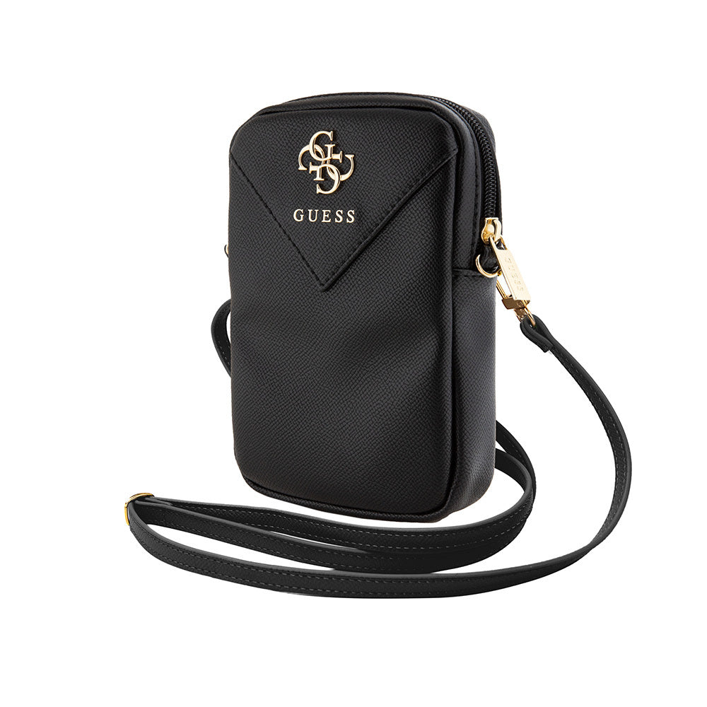 Guess Orijinal Lisanslı 4G Metal Logolu Fermuarlı PU Deri Çapraz Askılı Vücut Çantası