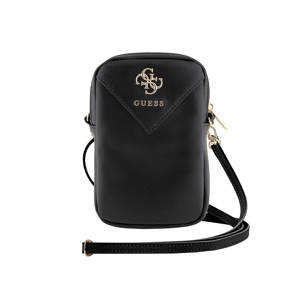 Guess Orijinal Lisanslı 4G Metal Logolu Fermuarlı PU Deri Çapraz Askılı Vücut Çantası