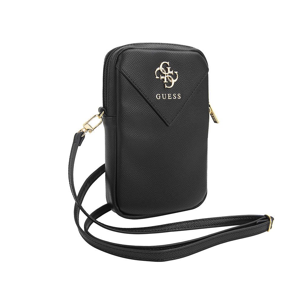 Guess Orijinal Lisanslı 4G Metal Logolu Fermuarlı PU Deri Çapraz Askılı Vücut Çantası