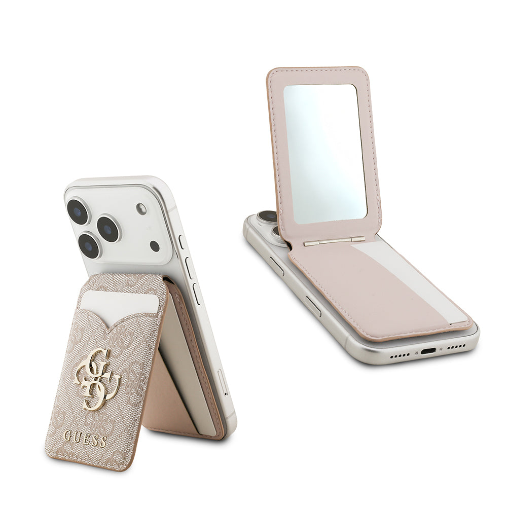 Guess Orijinal Lisanslı Aynalı Metal Büyük 4G Logolu Standlı Magnetik Kartlık