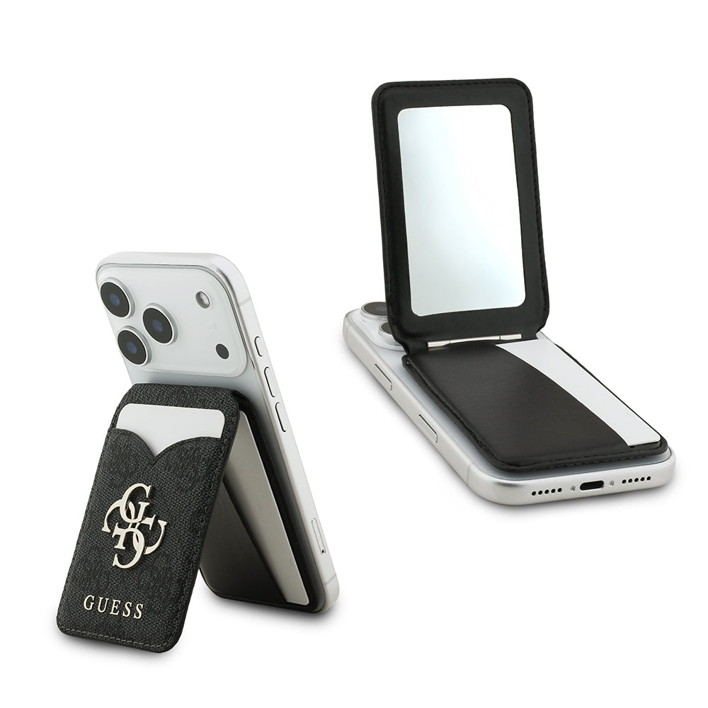Guess Orijinal Lisanslı Aynalı Metal Büyük 4G Logolu Standlı Magnetik Kartlık