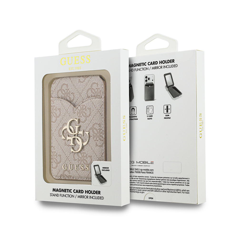 Guess Orijinal Lisanslı Aynalı Metal Büyük 4G Logolu Standlı Magnetik Kartlık