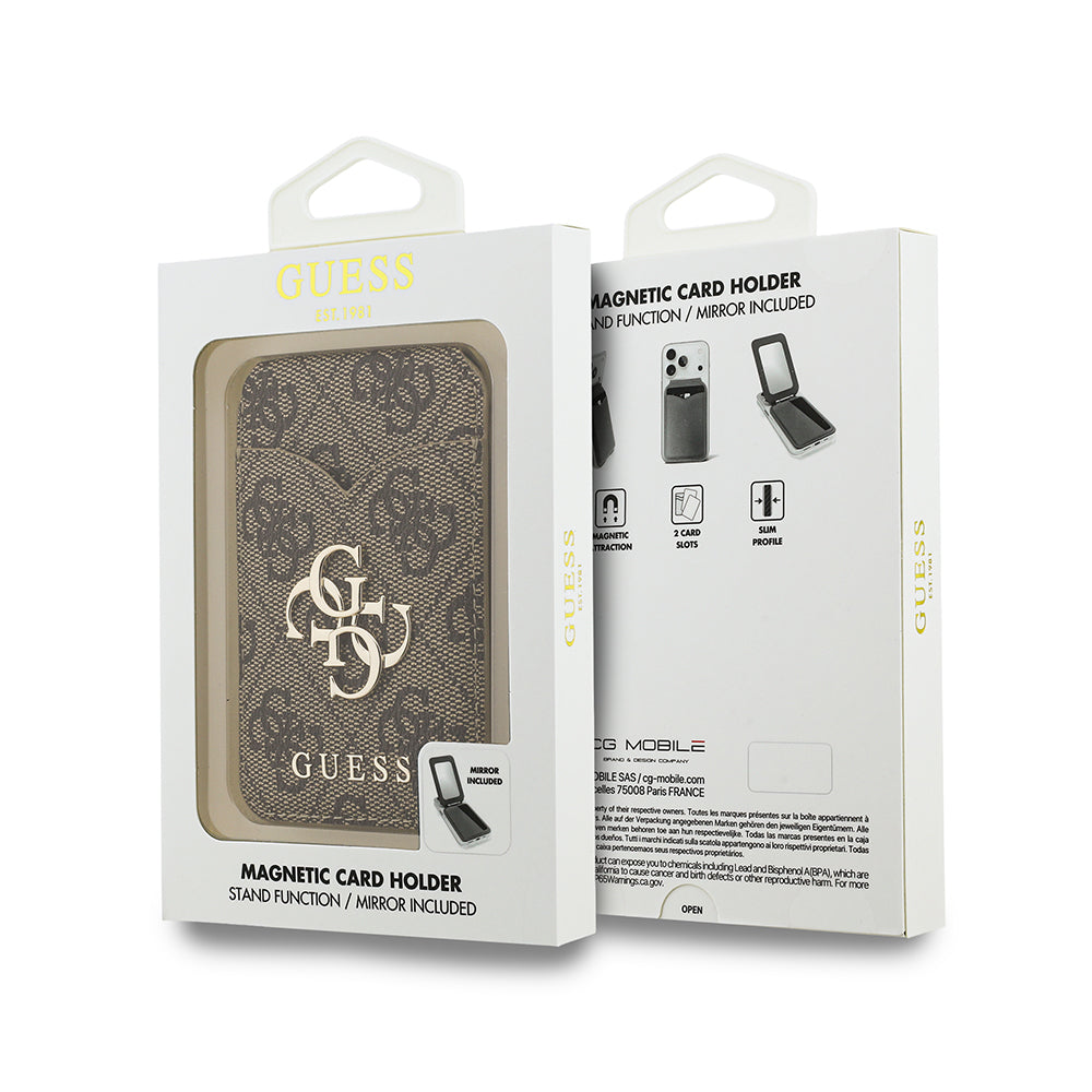 Guess Orijinal Lisanslı Aynalı Metal Büyük 4G Logolu Standlı Magnetik Kartlık