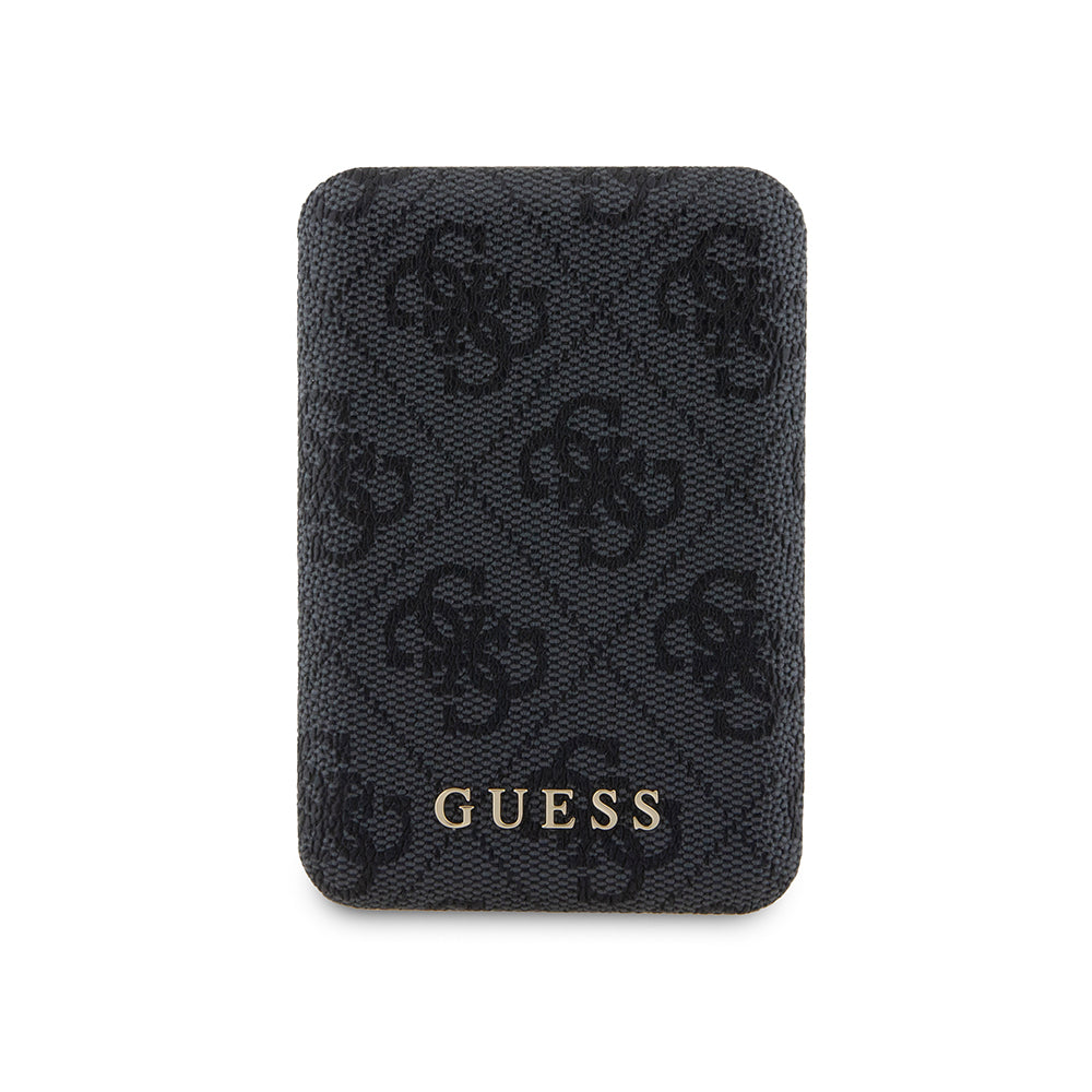 Guess Orijinal Lisanslı Dijital Led Göstergeli PU Deri 4G Desenli Metal Yazı Logolu Powerbank 5000mAh 15W