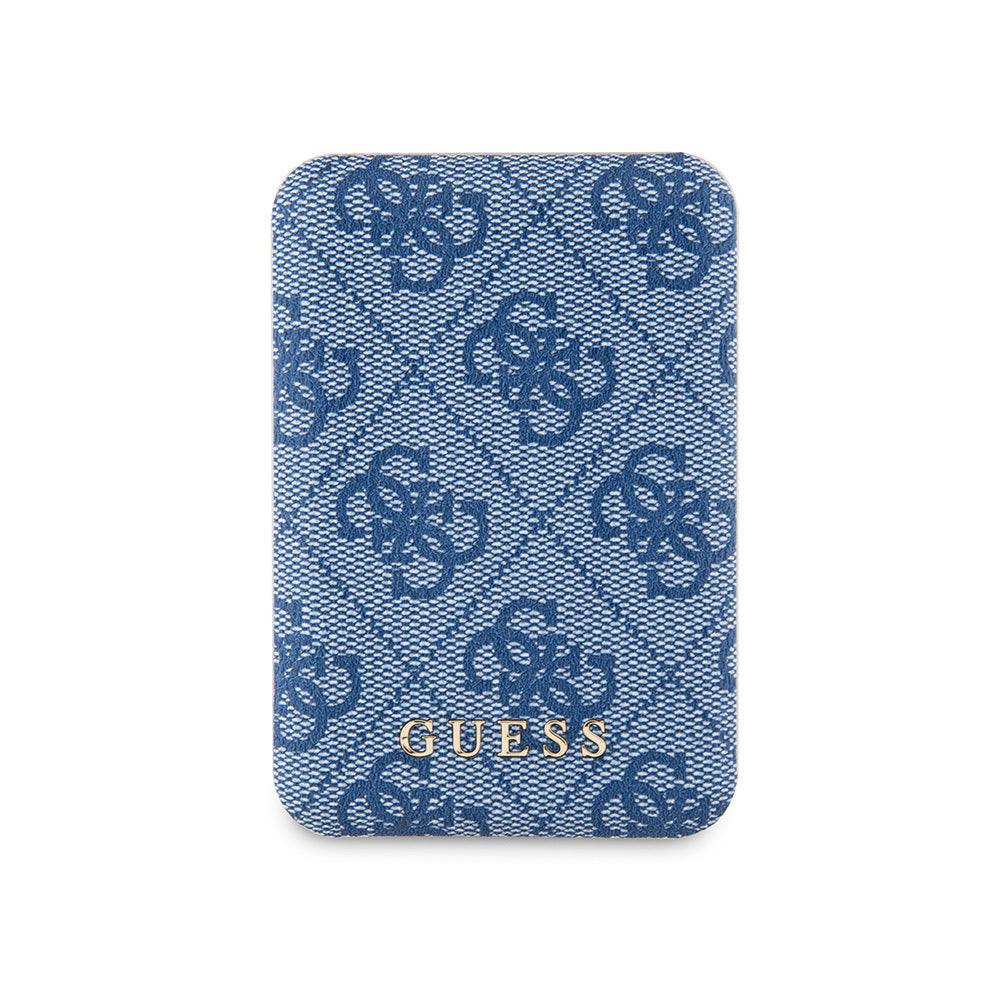 Guess Orijinal Lisanslı Dijital Led Göstergeli PU Deri 4G Desenli Metal Yazı Logolu Powerbank 5000mAh 15W