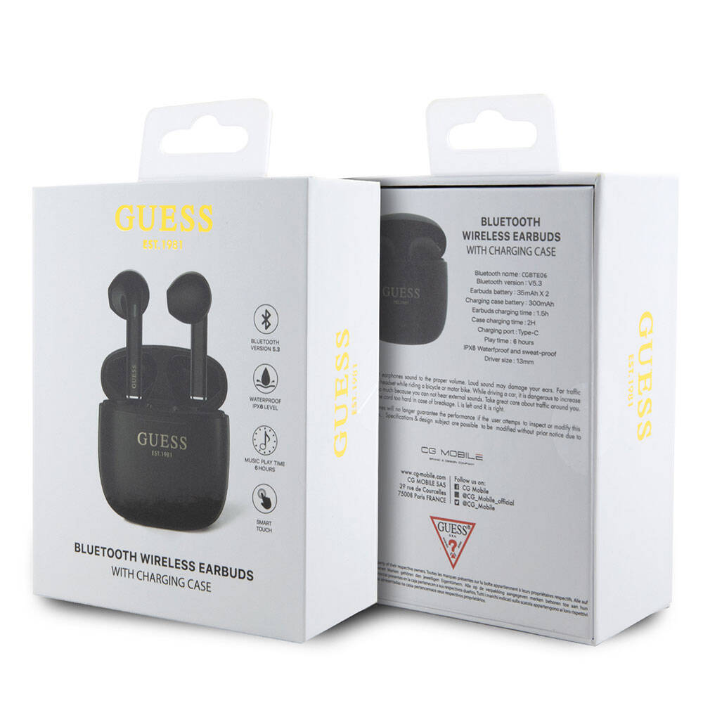 Guess Orijinal Lisanslı Klasik EST Yazı Logolu TWS Bluetooth Kulaklık