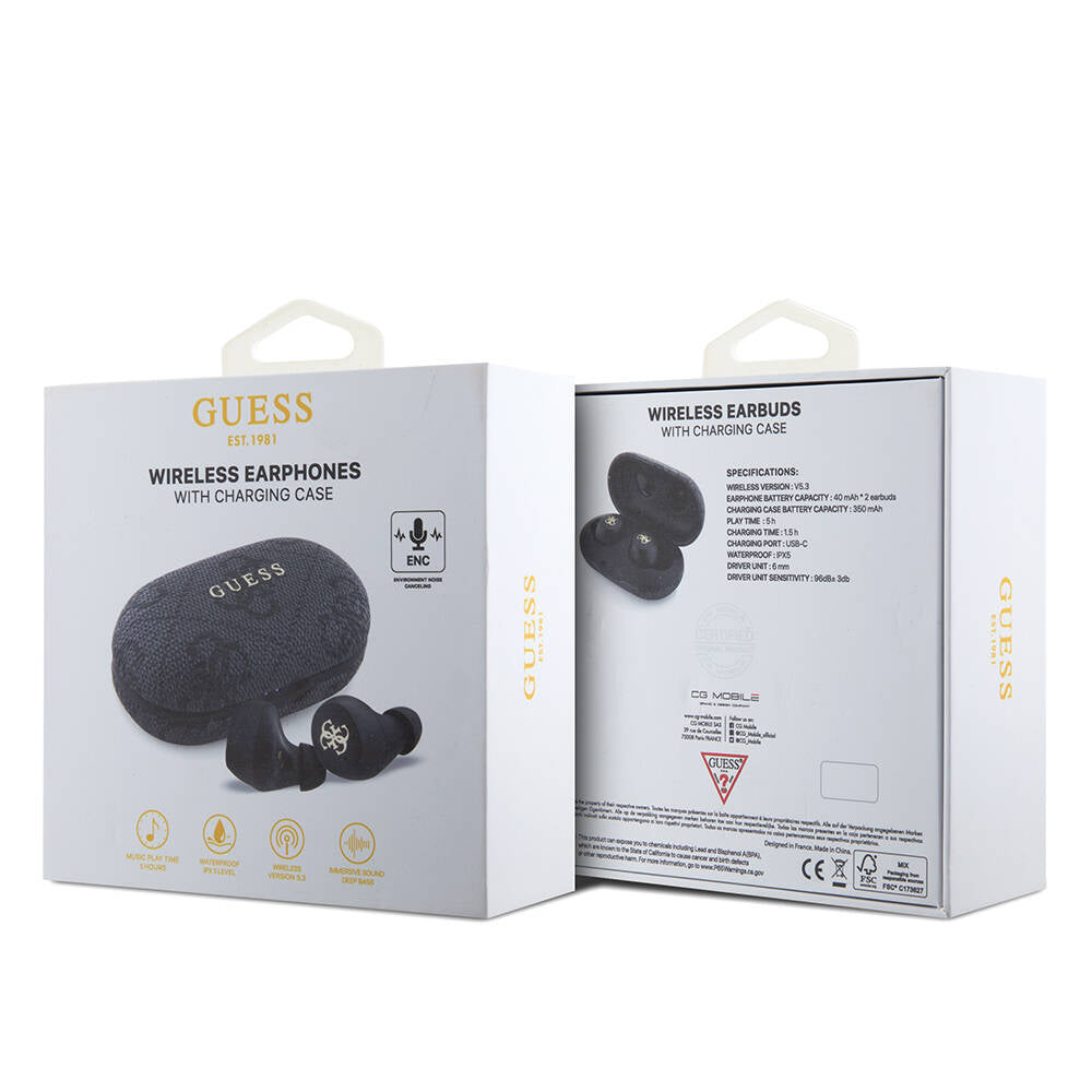 Guess Orijinal Lisanslı Klasik Metal Yazı Logolu TWS Kulak İçi Bluetooth Kulaklık