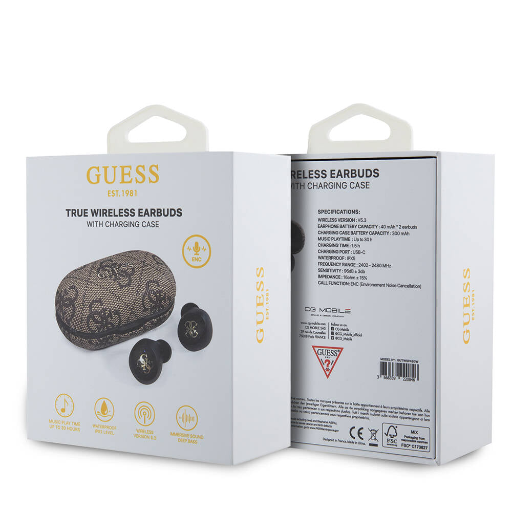 Guess Orijinal Lisanslı Klasik Metal Yazı Logolu TWS Kulak İçi Bluetooth Kulaklık