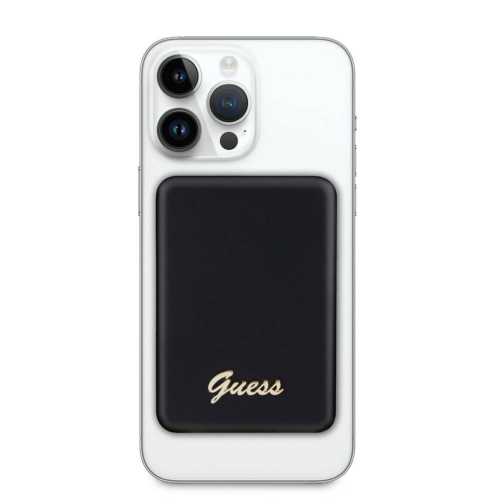 Guess Orijinal Lisanslı M-safe Şarj Özellikli Metal Yazı Logolu Powerbank 5000mAh 15W