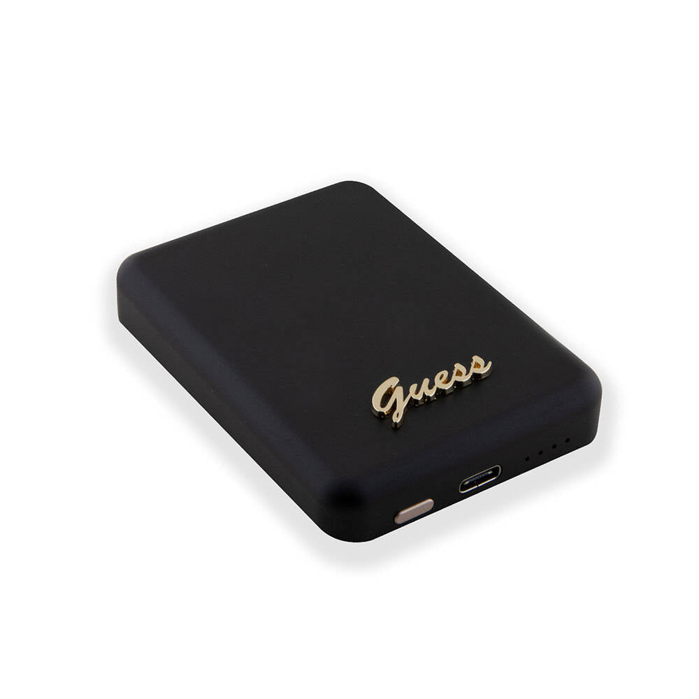 Guess Orijinal Lisanslı M-safe Şarj Özellikli Metal Yazı Logolu Powerbank 5000mAh 15W