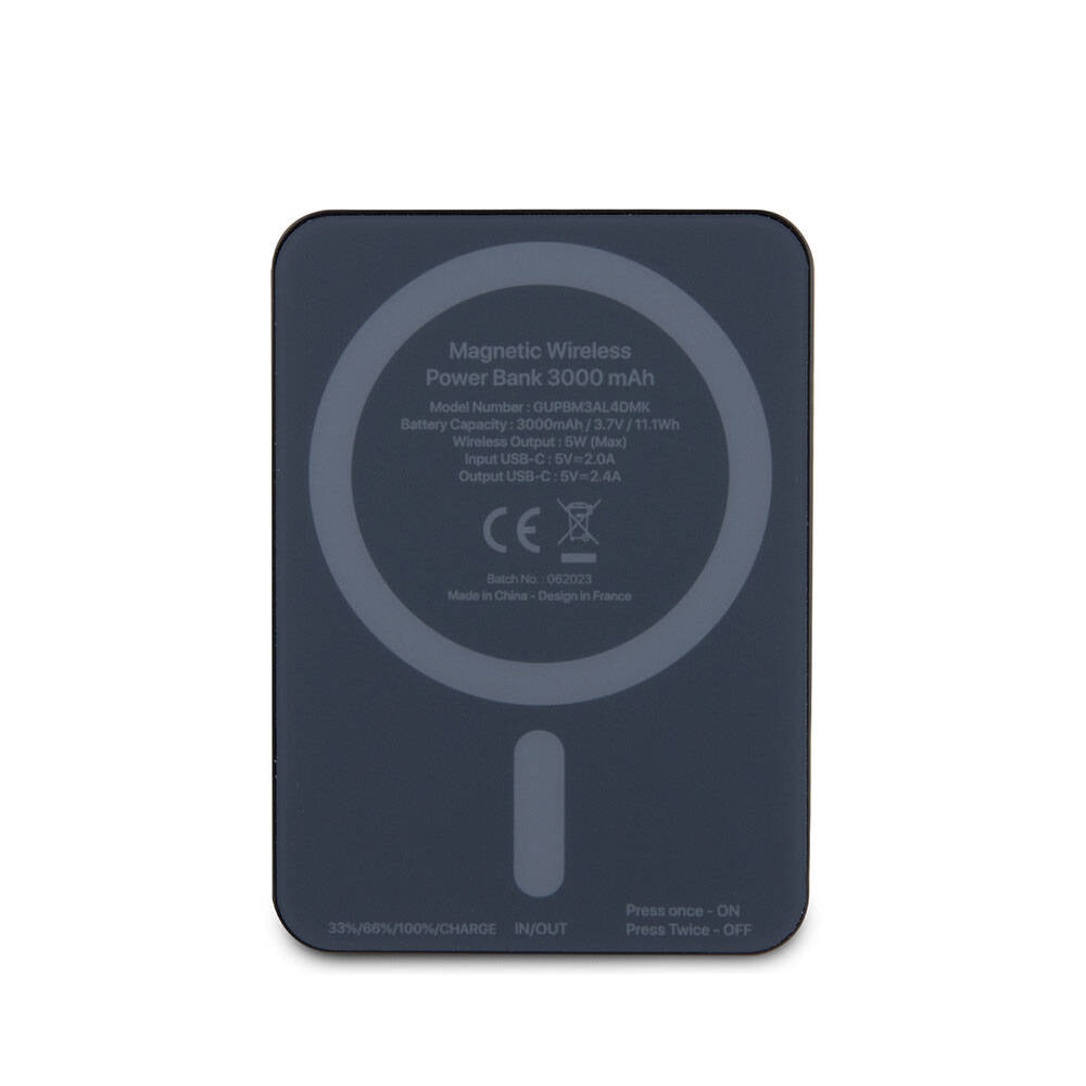 Guess Orijinal Lisanslı M-safe Şarj Özellikli Taşlı 4G Logolu Powerbank 3000mAh 5W