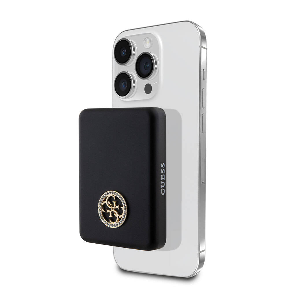Guess Orijinal Lisanslı M-safe Şarj Özellikli Taşlı 4G Logolu Powerbank 3000mAh 5W