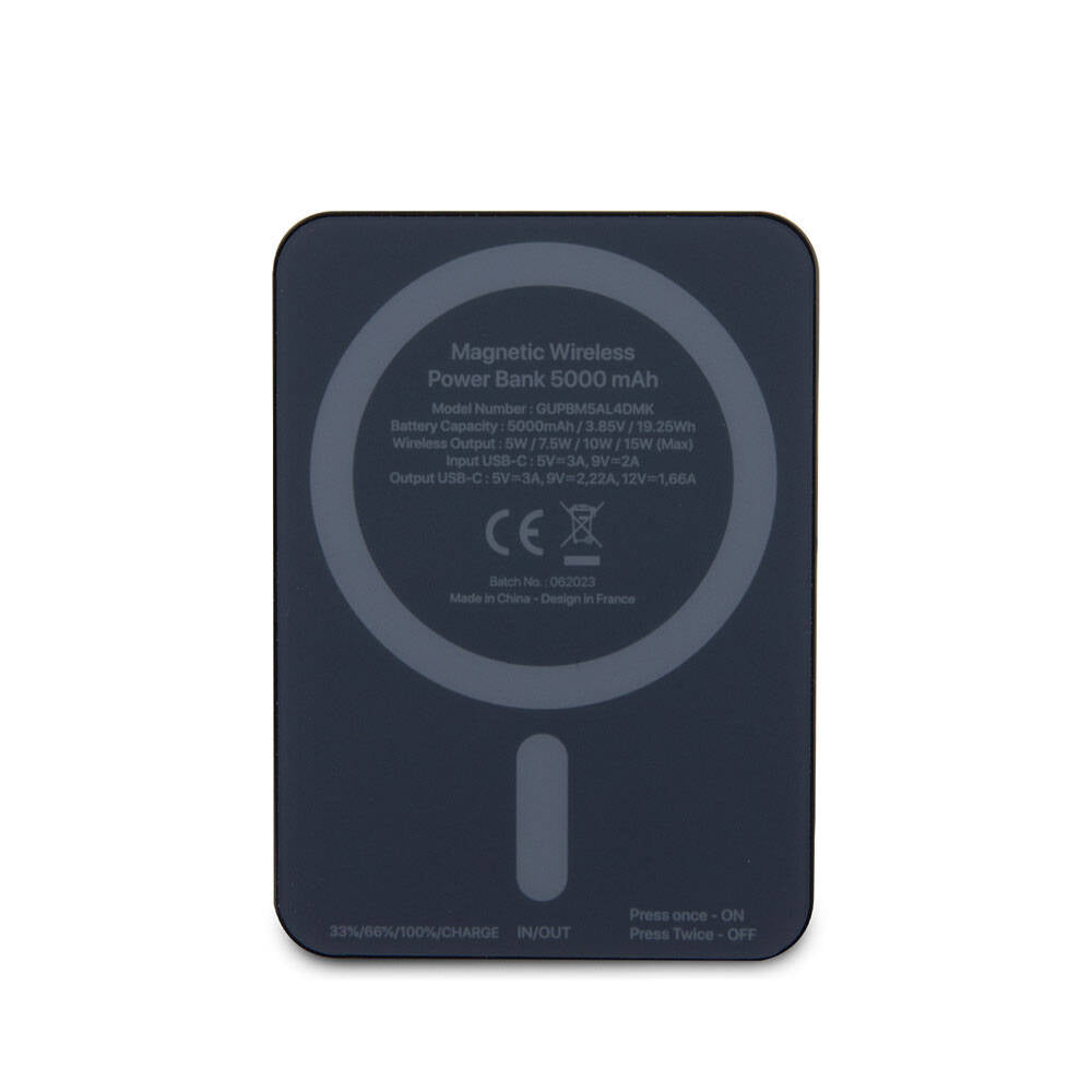 Guess Orijinal Lisanslı M-safe Şarj Özellikli Taşlı 4G Logolu Powerbank 5000mAh 15W
