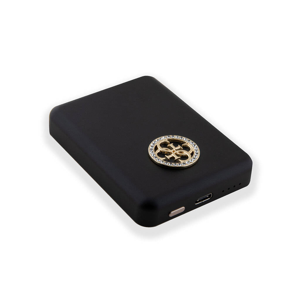 Guess Orijinal Lisanslı M-safe Şarj Özellikli Taşlı 4G Logolu Powerbank 5000mAh 15W