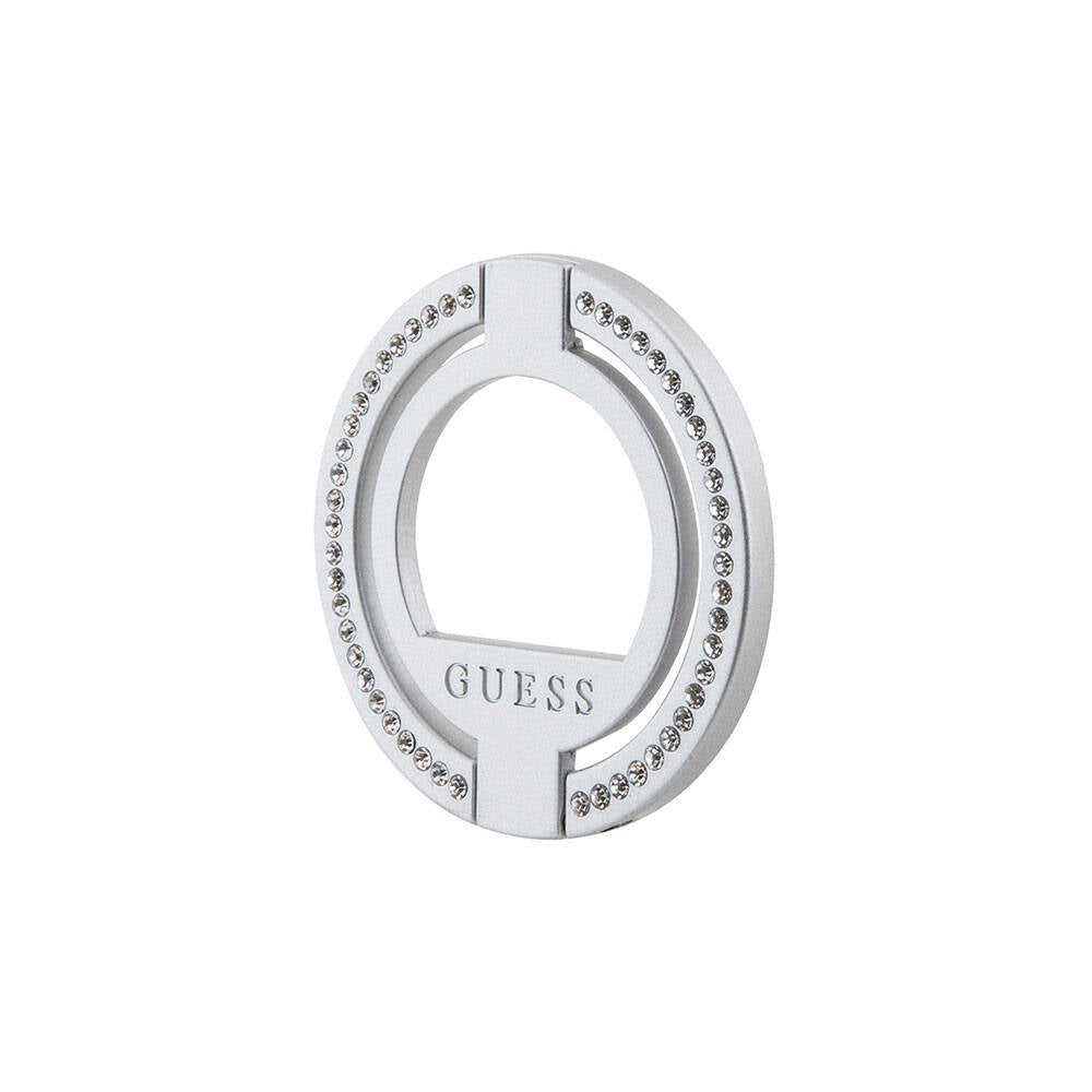 Guess Orijinal Lisanslı M-safe Şarj Özellikli Yazı Logolu Taşlı Yüzüklü Magnetik Stand
