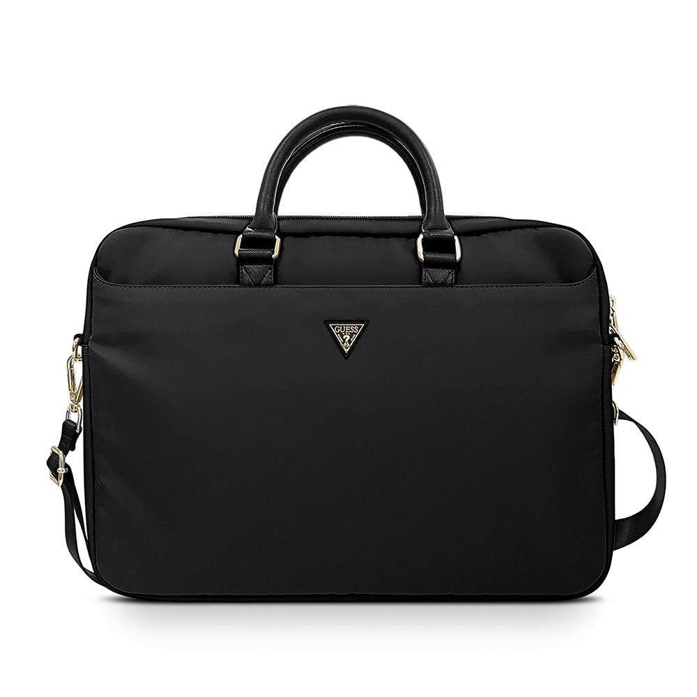 Guess Orijinal Lisanslı Naylon Kumaş Metal Üçgen Logolu Omuz Askılı 15-16 inç Laptop Çantası