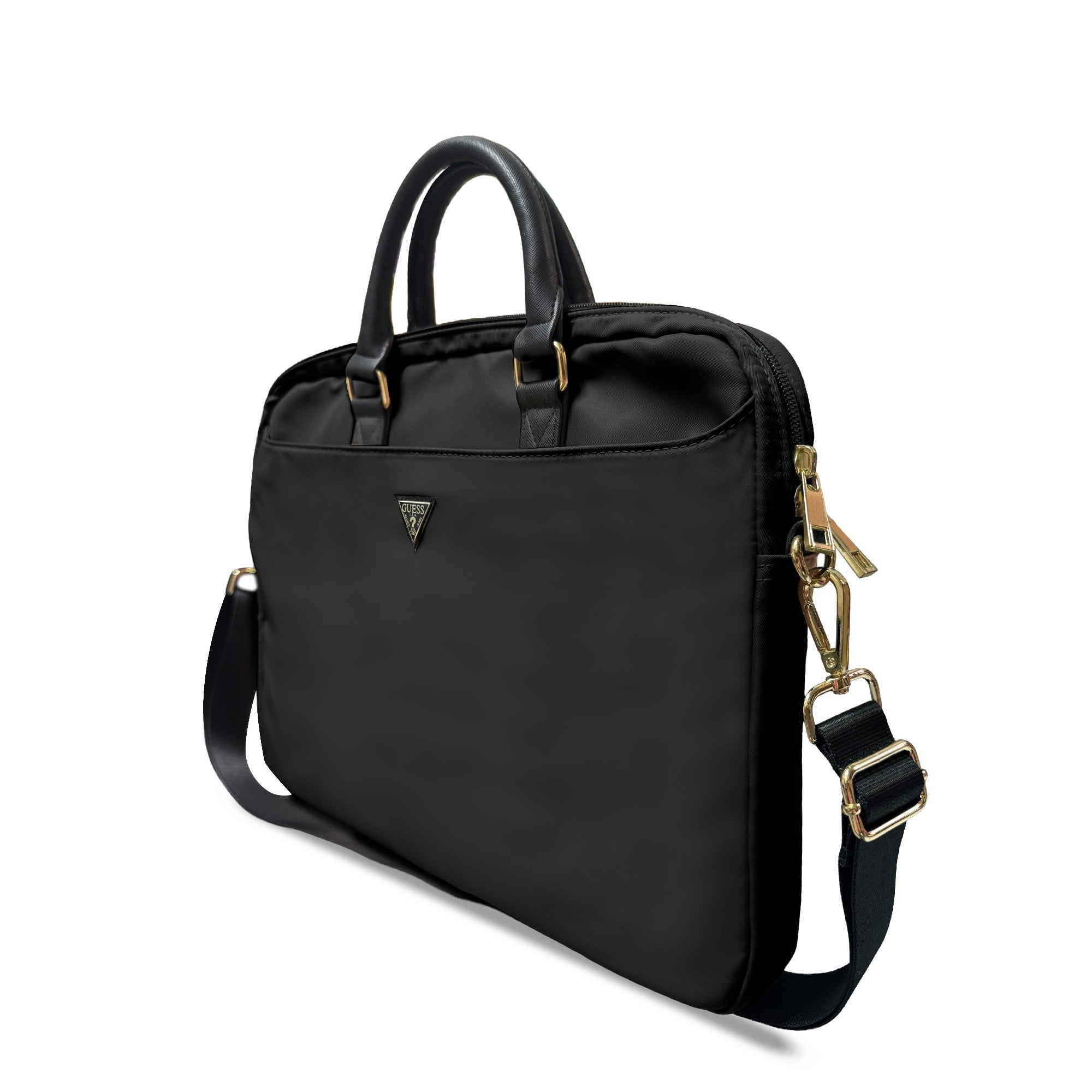 Guess Orijinal Lisanslı Naylon Kumaş Metal Üçgen Logolu Omuz Askılı 15-16 inç Laptop Çantası