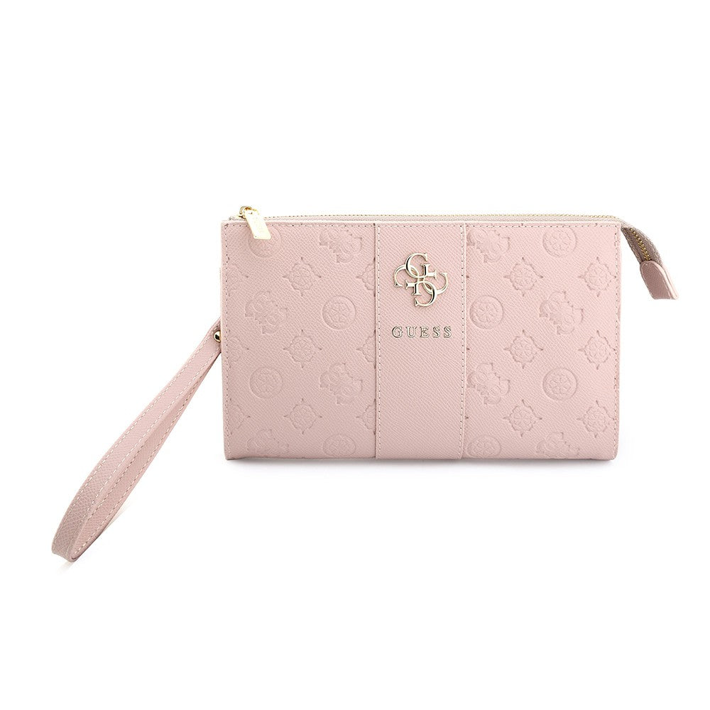 Guess Orijinal Lisanslı Peony ve 4G Desenli Şerit Detaylı Metal Logolu Omuz Askılı El Çantası