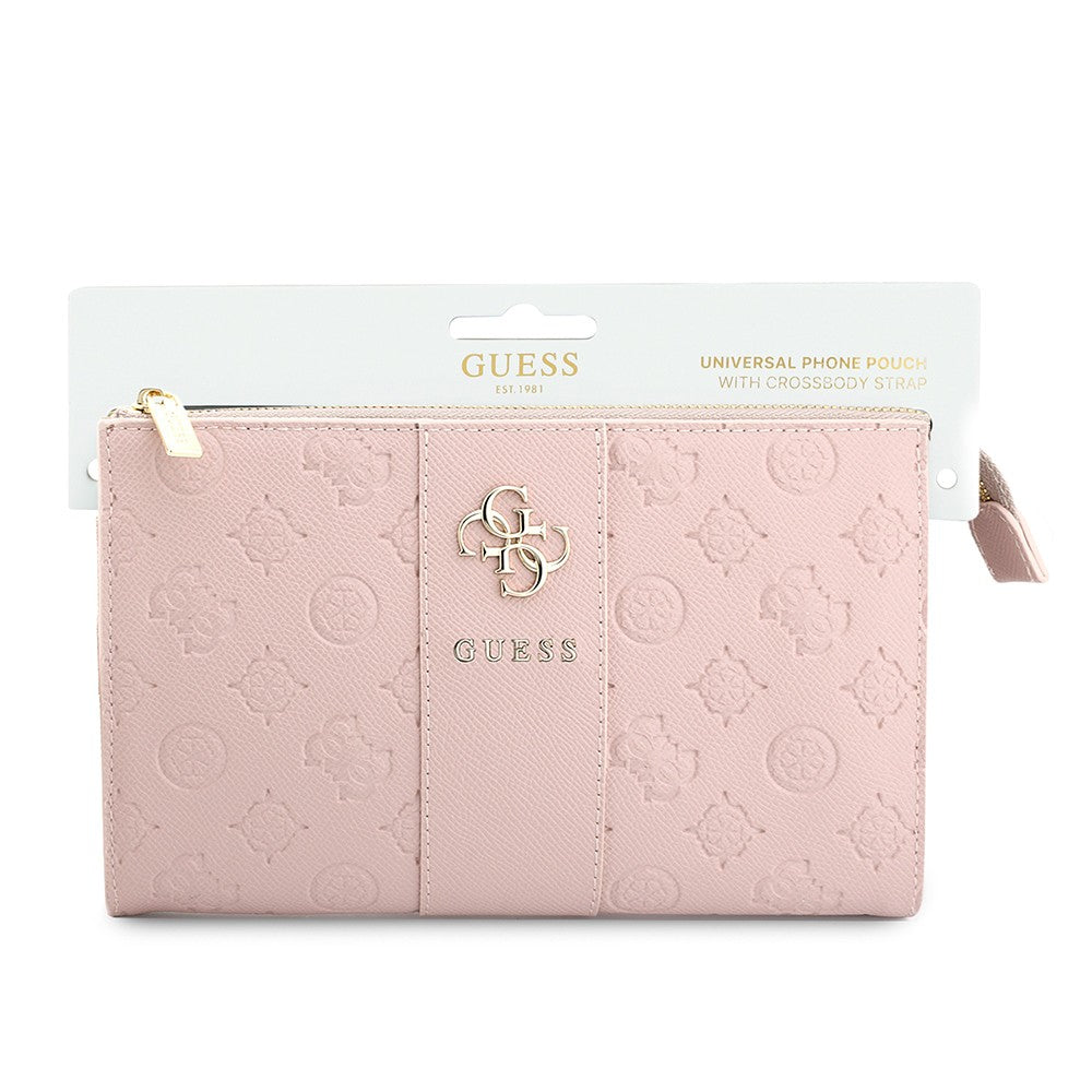 Guess Orijinal Lisanslı Peony ve 4G Desenli Şerit Detaylı Metal Logolu Omuz Askılı El Çantası