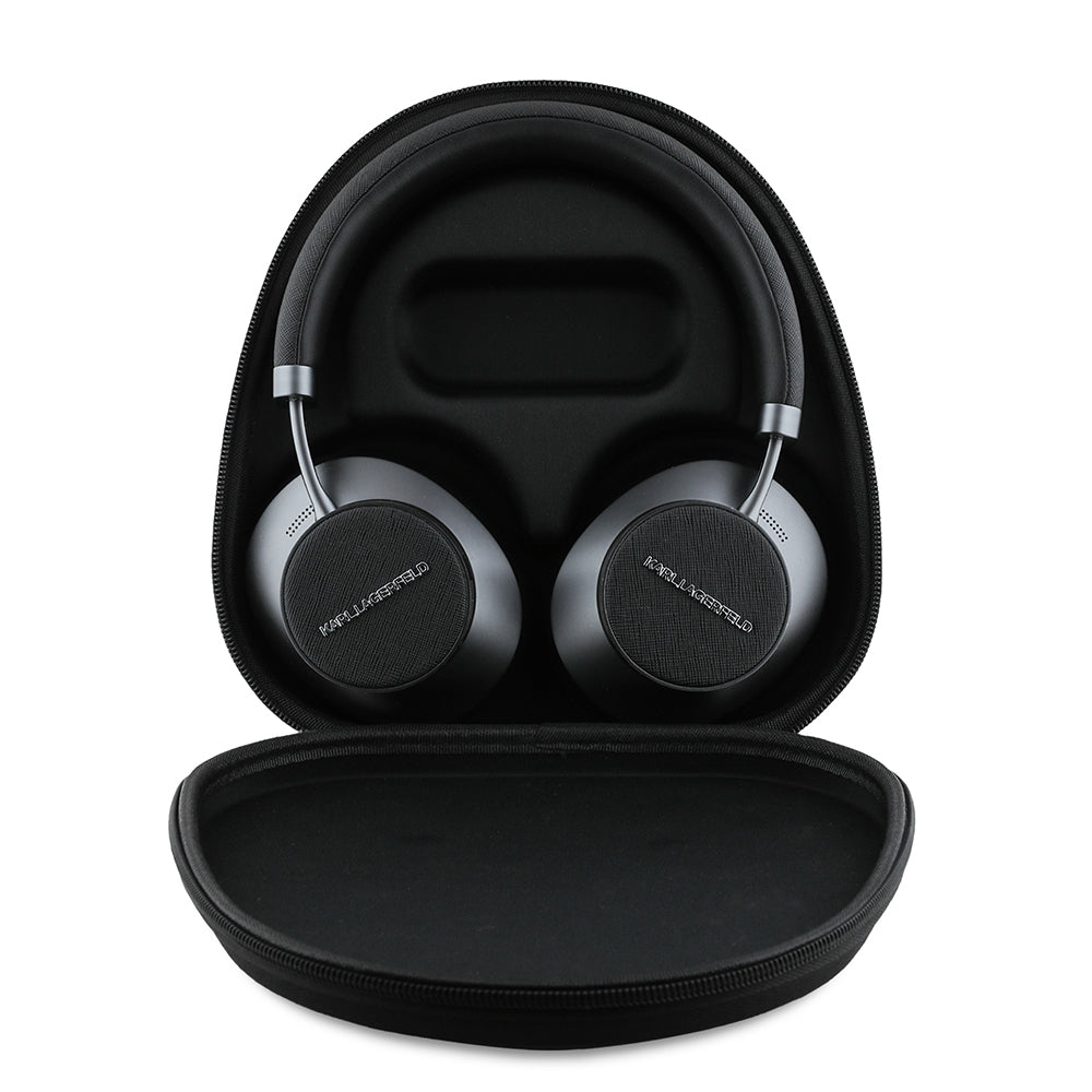 Karl Lagerfeld Orijinal Lisanslı ANC/ENC Özellikli KL Yazı Logolu Saffiano Serisi Kulak Üstü Bluetooth Kulaklık v5.3