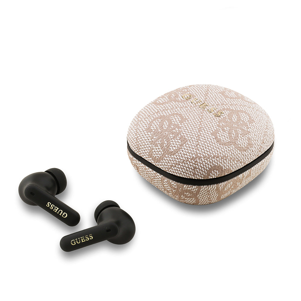 Guess Orijinal Lisanslı PU 4G Desenli Klasik Metal Yazı Logolu TWS Kulak İçi Bluetooth Kulaklık
