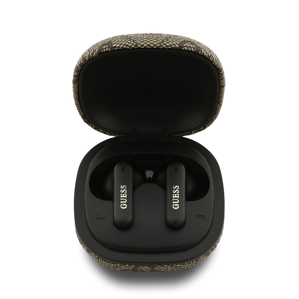 Guess Orijinal Lisanslı PU 4G Desenli Klasik Metal Yazı Logolu TWS Kulak İçi Bluetooth Kulaklık