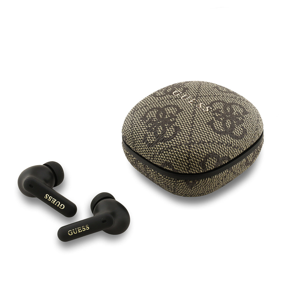 Guess Orijinal Lisanslı PU 4G Desenli Klasik Metal Yazı Logolu TWS Kulak İçi Bluetooth Kulaklık