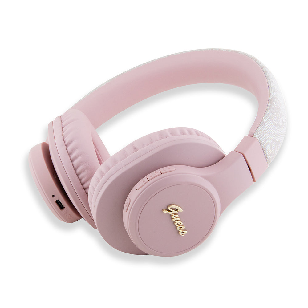 Guess Orijinal Lisanslı PU 4G Desenli Metal Yazı Logolu Tone On Tone Kulak Üstü Bluetooth Kulaklık