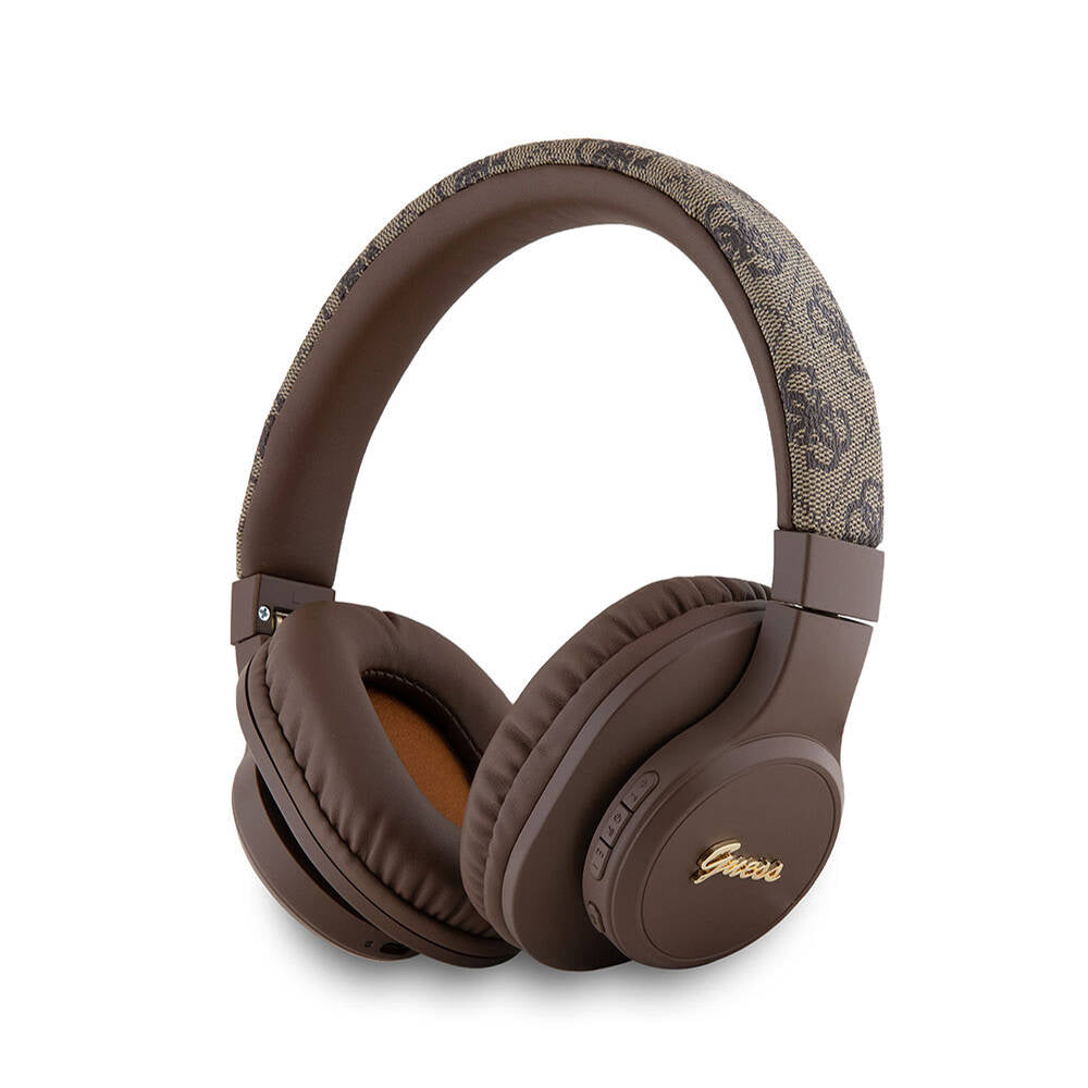 Guess Orijinal Lisanslı PU 4G Desenli Metal Yazı Logolu Tone On Tone Kulak Üstü Bluetooth Kulaklık