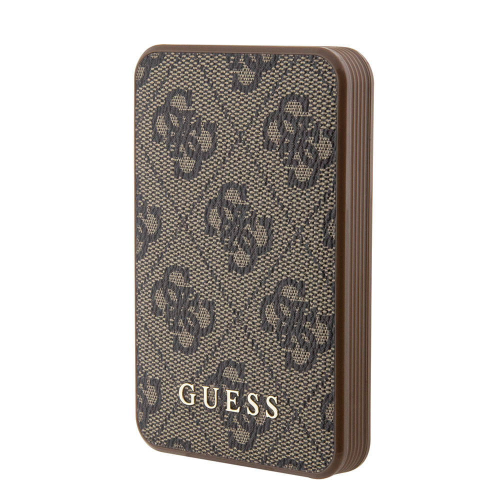 Guess Orijinal Lisanslı PU Deri 4G Desenli Metal Yazı Logolu Powerbank 5000mAh