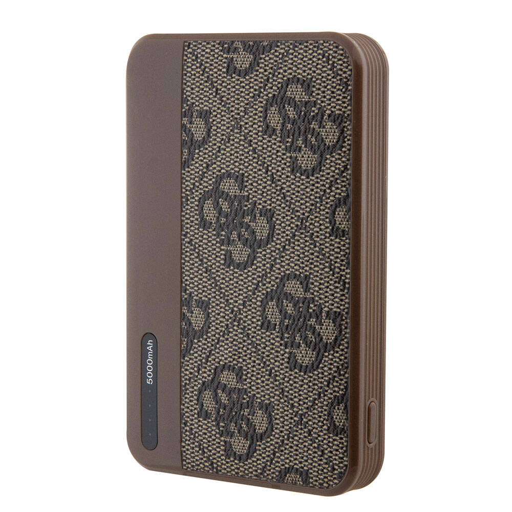 Guess Orijinal Lisanslı PU Deri 4G Desenli Metal Yazı Logolu Powerbank 5000mAh