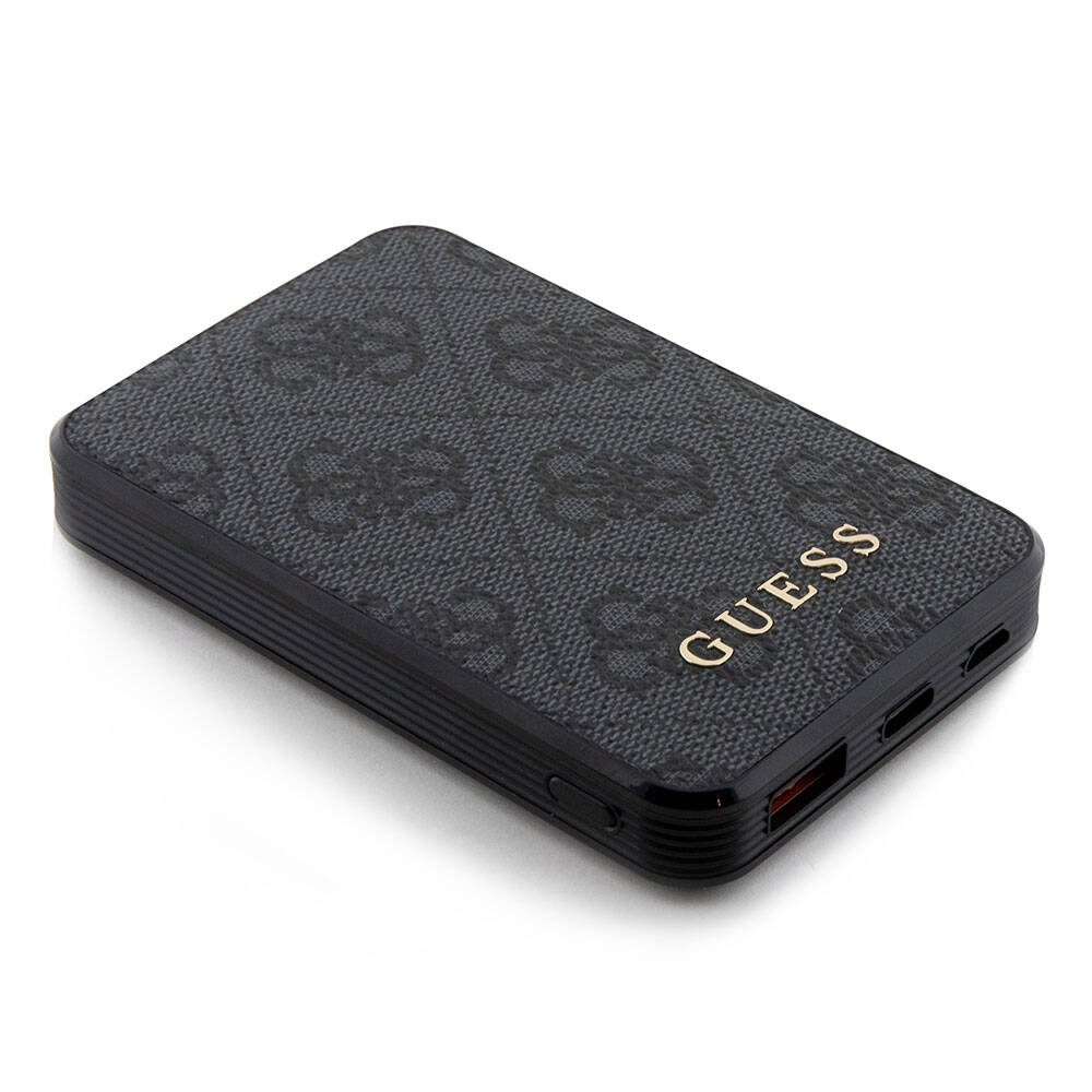 Guess Orijinal Lisanslı PU Deri 4G Desenli Metal Yazı Logolu Powerbank 5000mAh