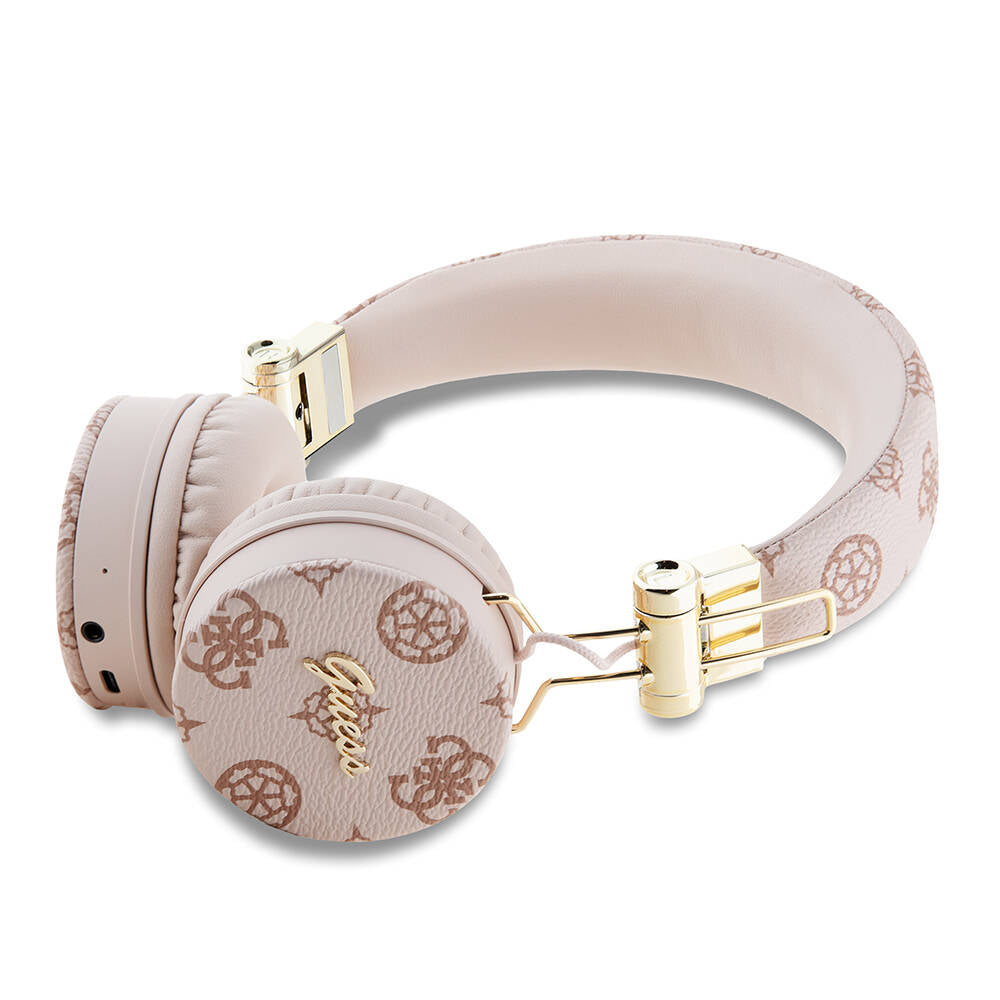 Guess Orijinal Lisanslı PU Desenli Metal El Yazısı Logolu Kulak Üstü Bluetooth Kulaklık