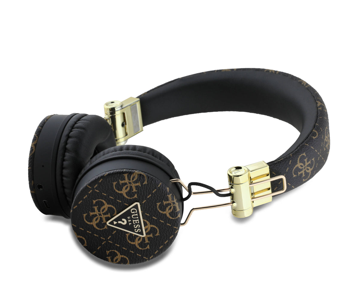 Guess Orijinal Lisanslı PU Desenli Metal Üçgen Logolu Kulak Üstü Bluetooth Kulaklık