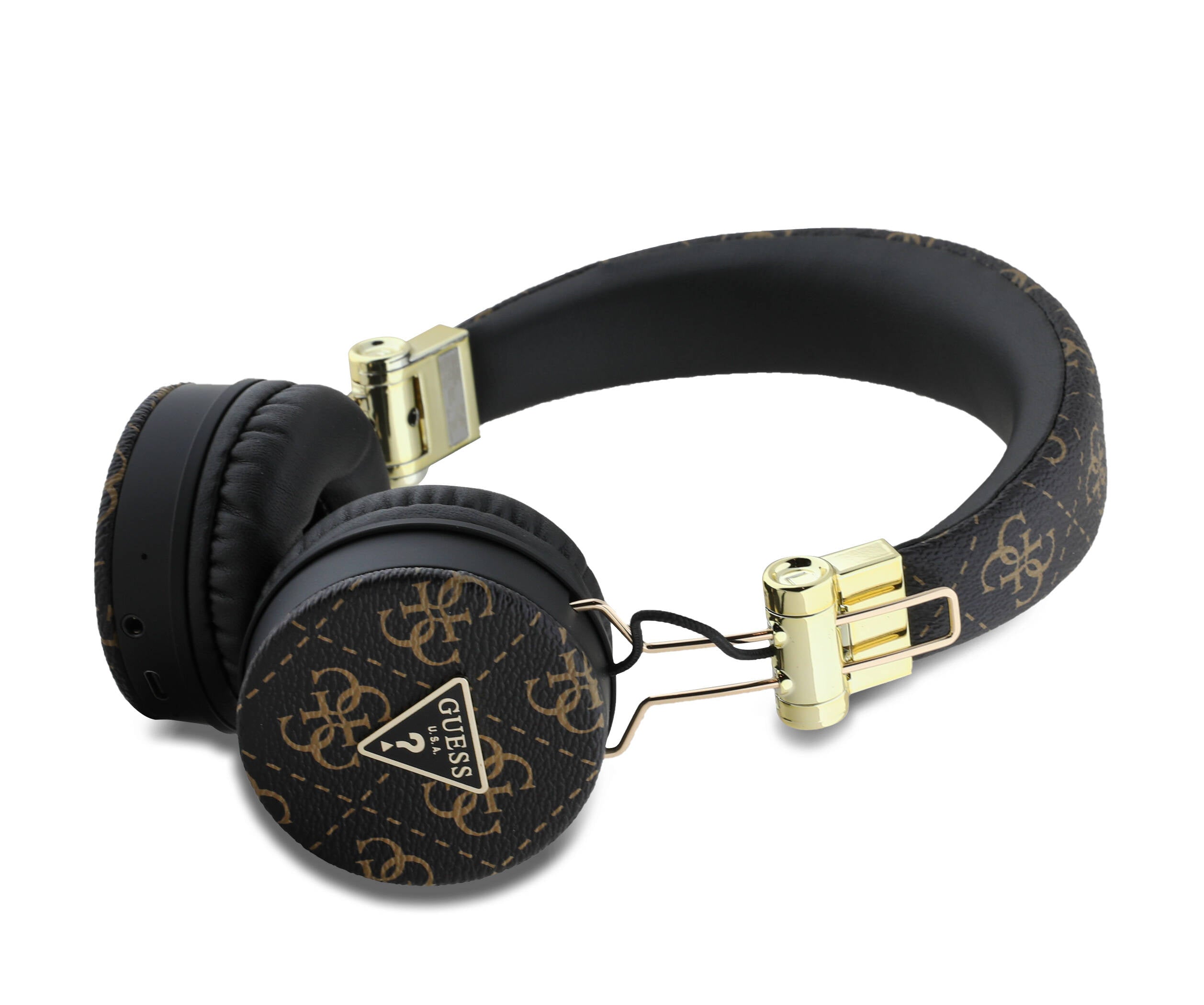 Guess Orijinal Lisanslı PU Desenli Metal Üçgen Logolu Kulak Üstü Bluetooth Kulaklık