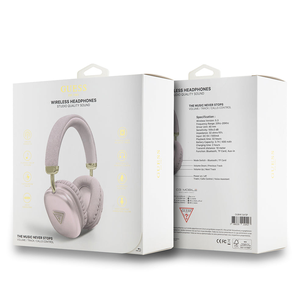 Guess Orijinal Lisanslı PU Üçgen Logolu Kulak Üstü Bluetooth Kulaklık