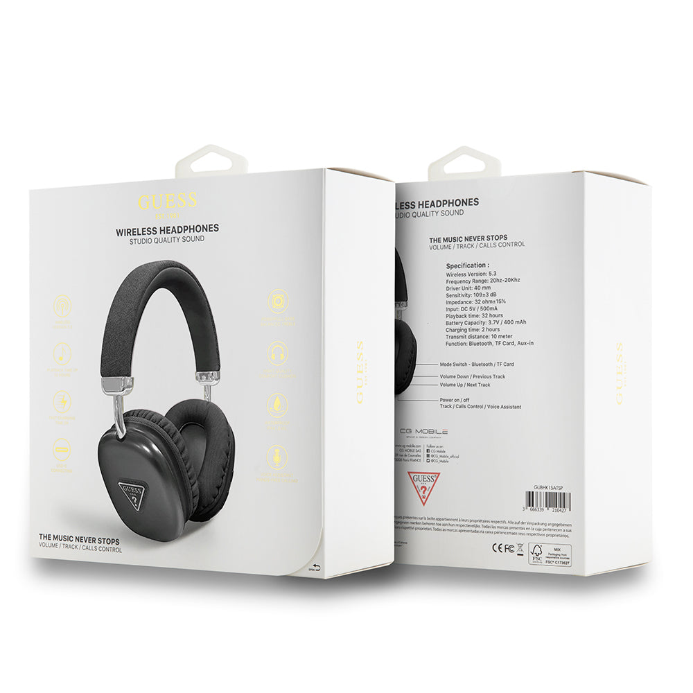 Guess Orijinal Lisanslı PU Üçgen Logolu Kulak Üstü Bluetooth Kulaklık