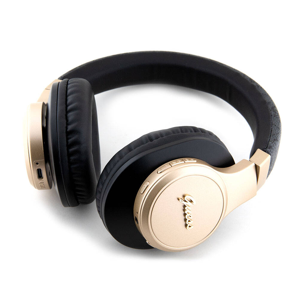 Guess Orijinal Lisanslı Script Gold Serisi Metal Yazı Logolu 4G Desenli Bluetooth Kulaklık