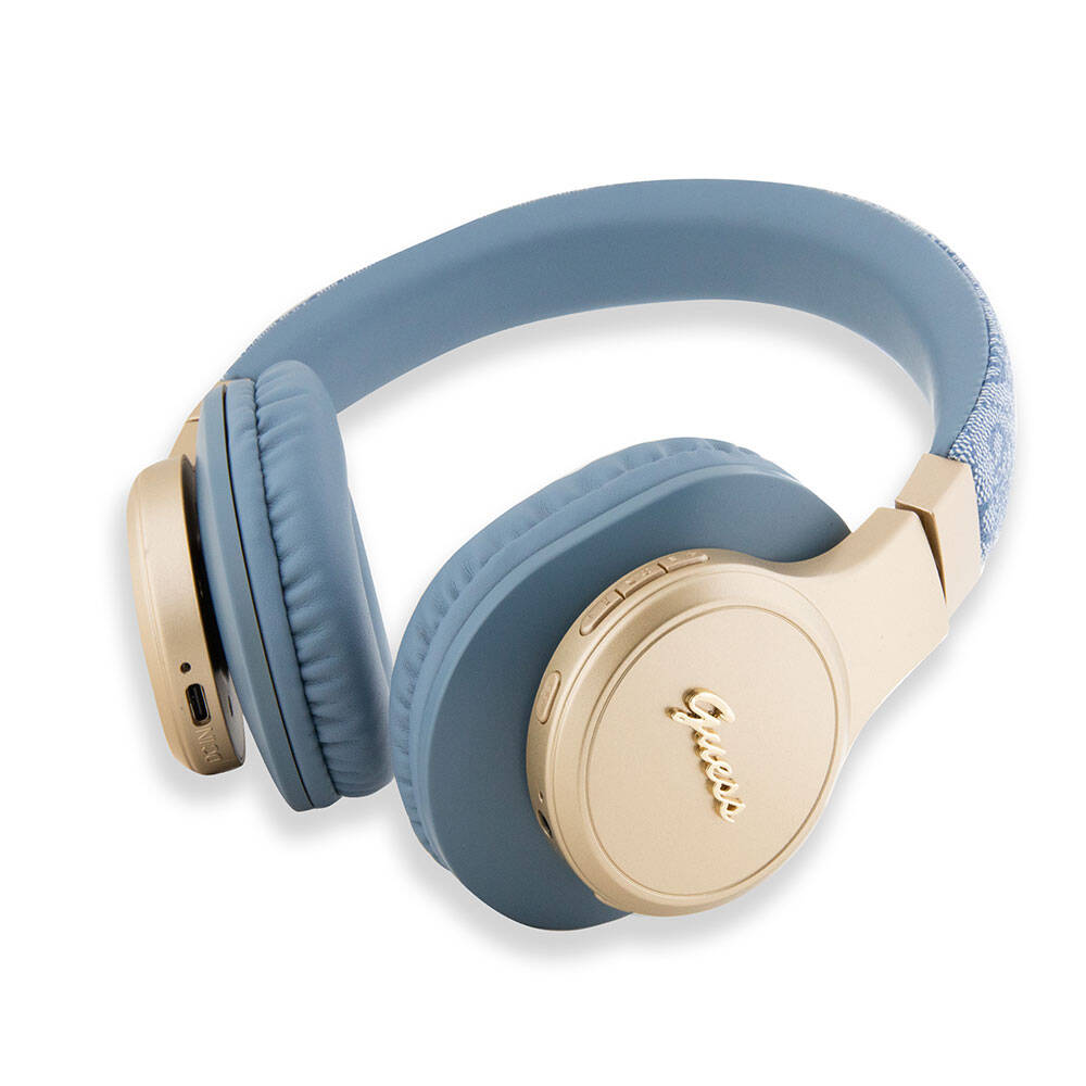 Guess Orijinal Lisanslı Script Gold Serisi Metal Yazı Logolu 4G Desenli Bluetooth Kulaklık