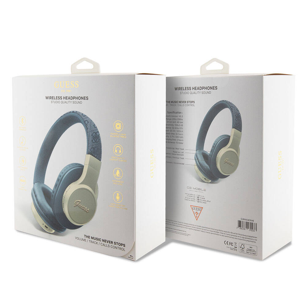 Guess Orijinal Lisanslı Script Gold Serisi Metal Yazı Logolu 4G Desenli Bluetooth Kulaklık