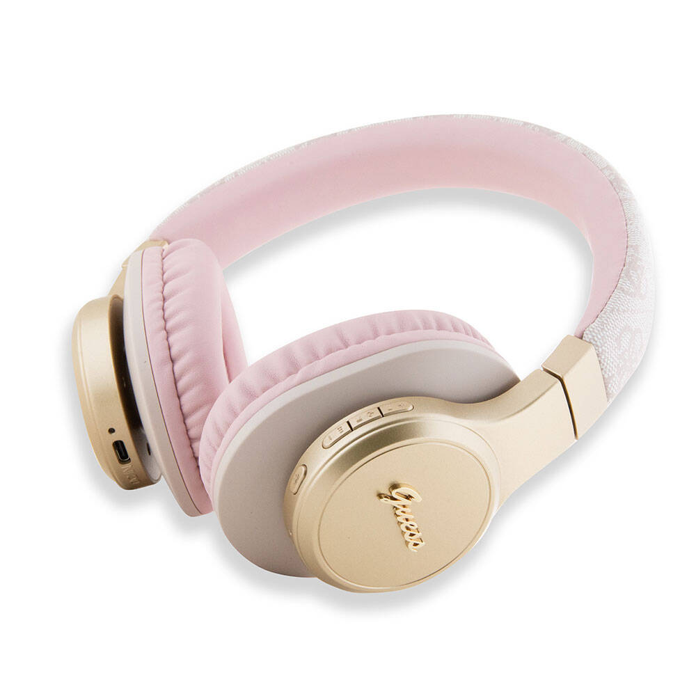 Guess Orijinal Lisanslı Script Gold Serisi Metal Yazı Logolu 4G Desenli Bluetooth Kulaklık